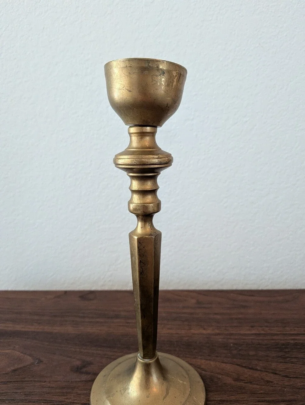 Lot Of 4 Assorted Solid Brass Taper Candlestick Holders Various Sizes Vintage